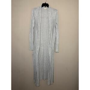 Anthropologie Mystree Extra Long Relaxed Duster Cardigan Sweater Grey Medium